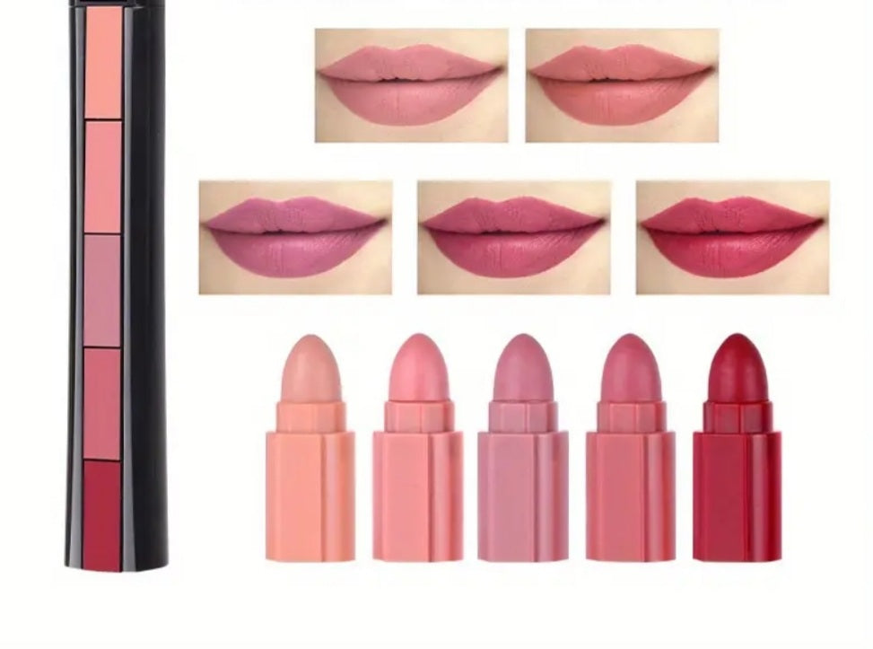 Rouge à lèvres mat 5 couleurs