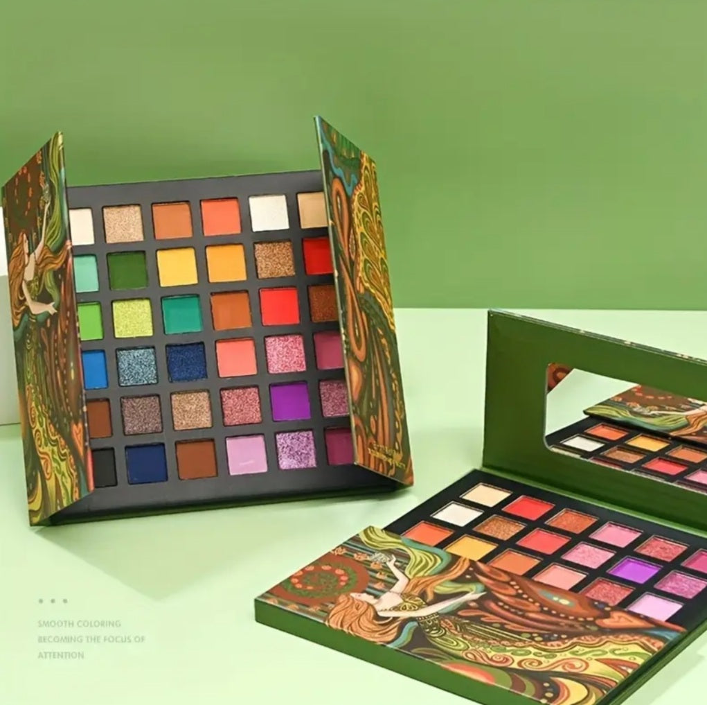 Palette de 36 couleurs pailletté mat