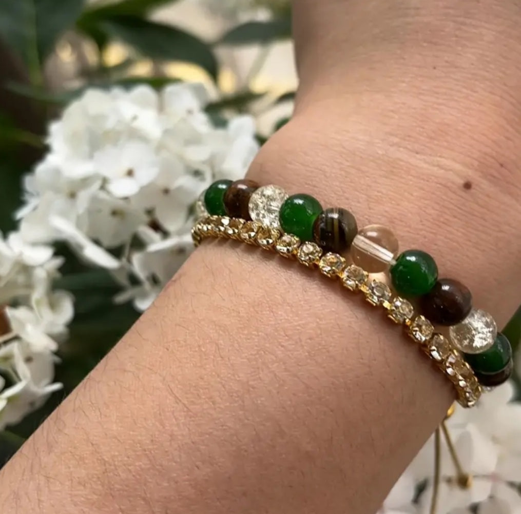 bracelet prospérité & abondance pierre naturelle Œil de tigre