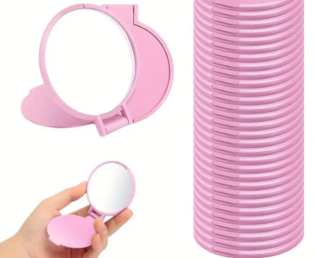  miroirs de poche pliable rose