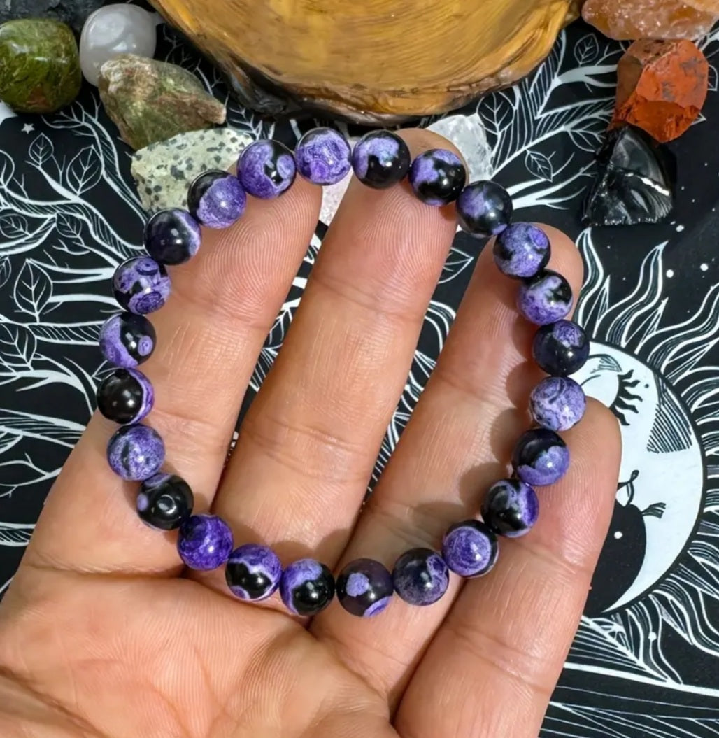bracelet Agate de feu🔥violet