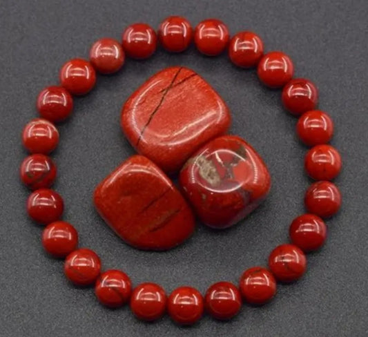 bracelet en jasper rouge naturel