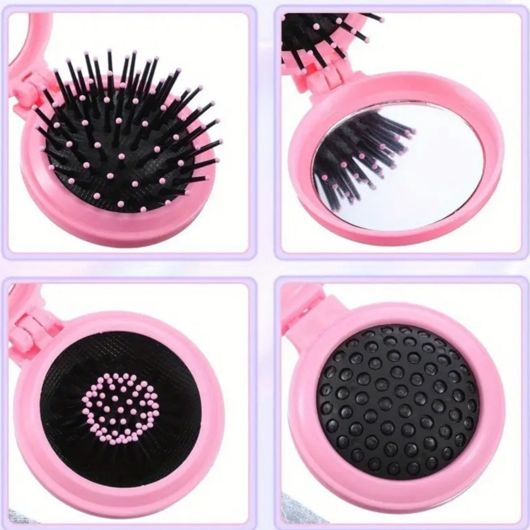 Mini brosse à cheveux miroir