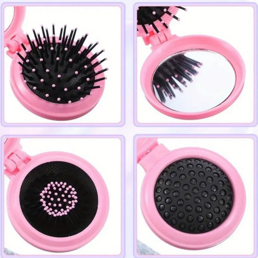 Mini brosse à cheveux miroir