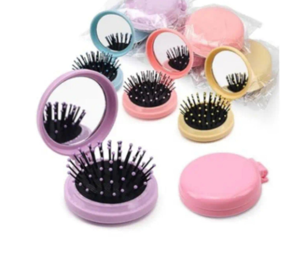 Mini brosse à cheveux miroir