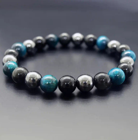 bracelet (hématite,obsidienne,œil de tigre)