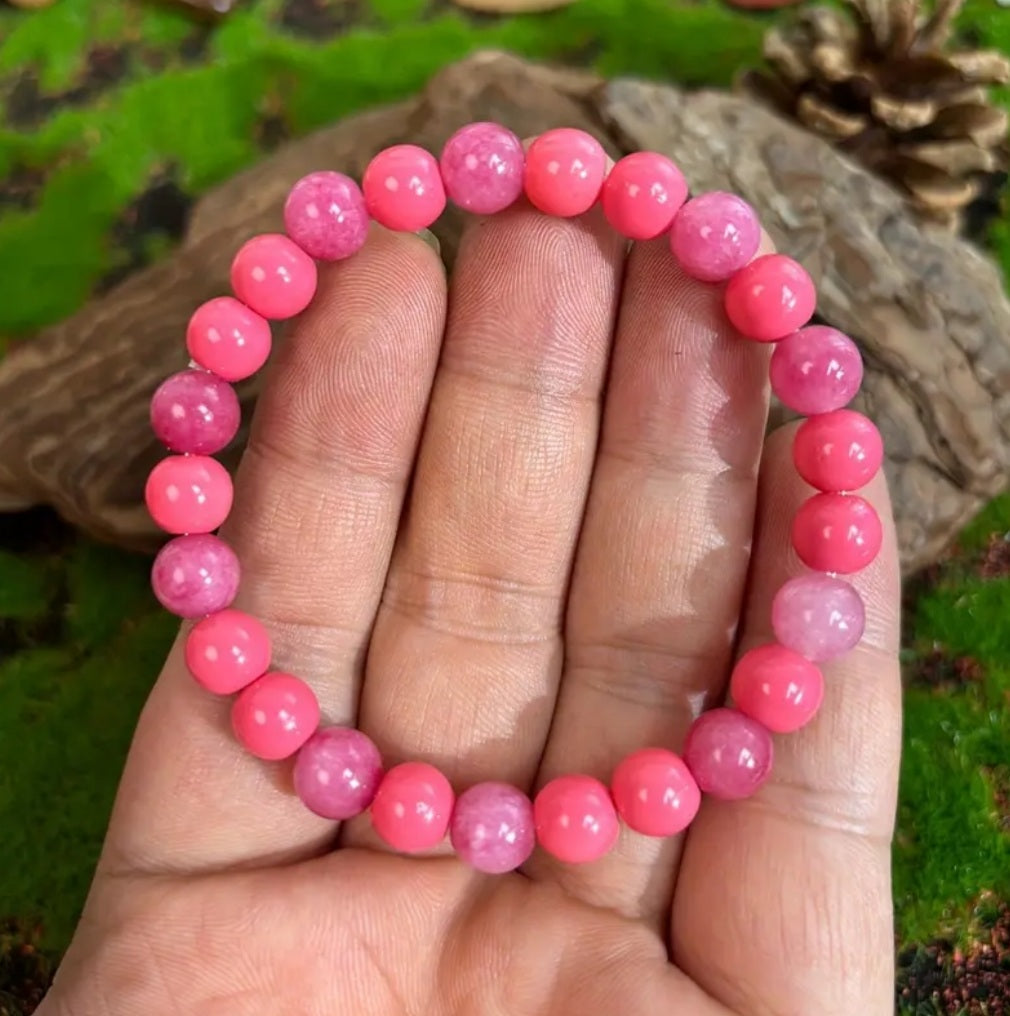 bracelet quartz rose 8 mm