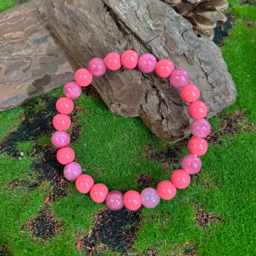 bracelet quartz rose 8 mm