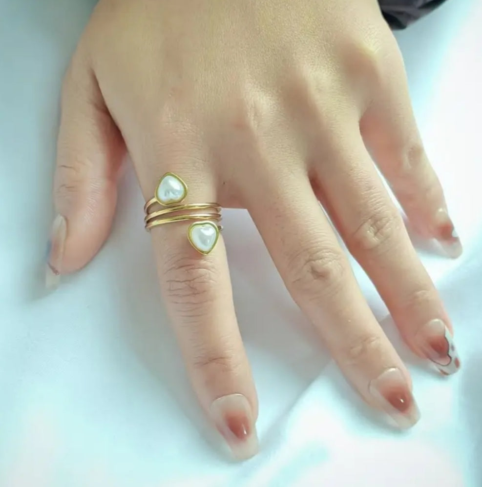 bague Livia double coeur doré