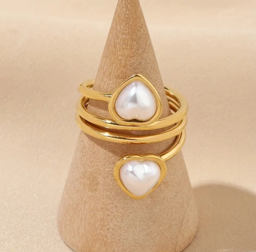 bague Livia double coeur doré