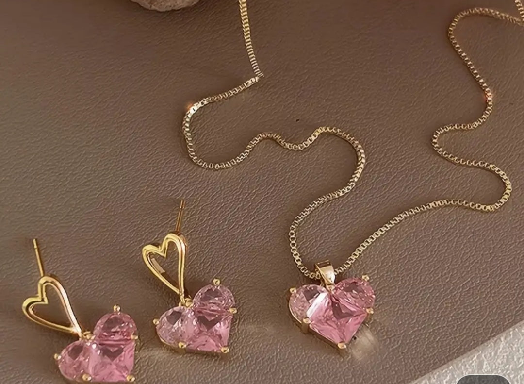 Ensemble Alice coeur rose