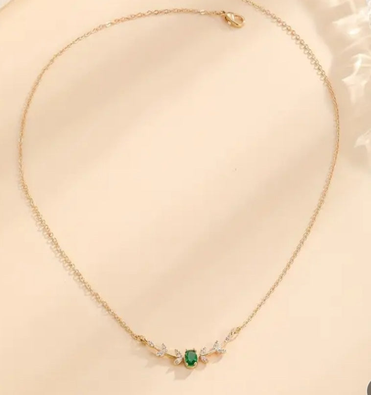Collier Camille vert emeraude