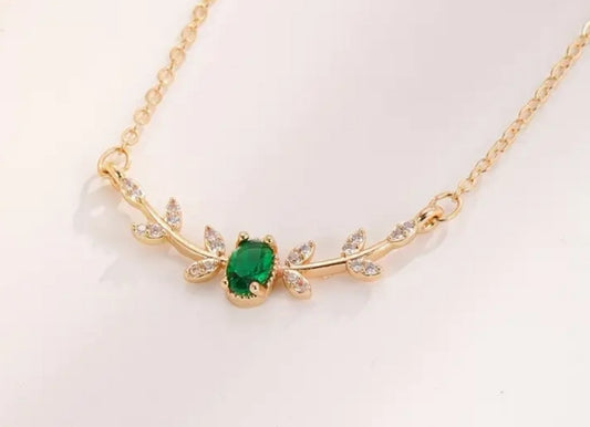 Collier Camille vert emeraude