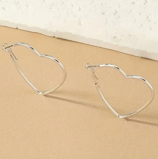 Boucles Maddy coeur argenté