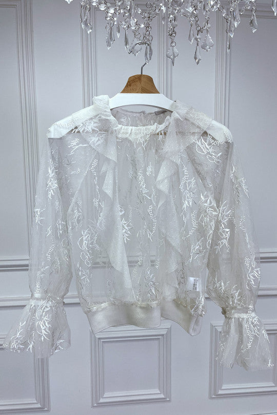 🌷Blouse blanche en tulle