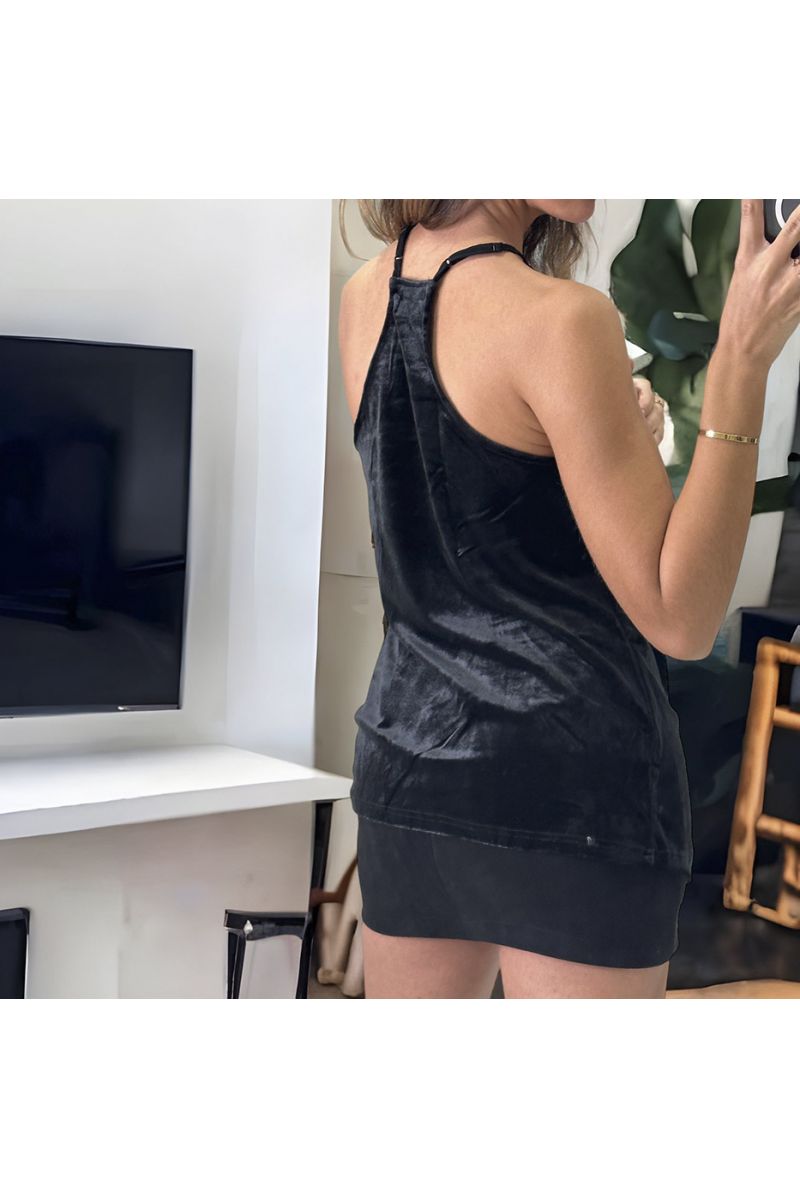 🌼Débardeur noir en peaux de pêche