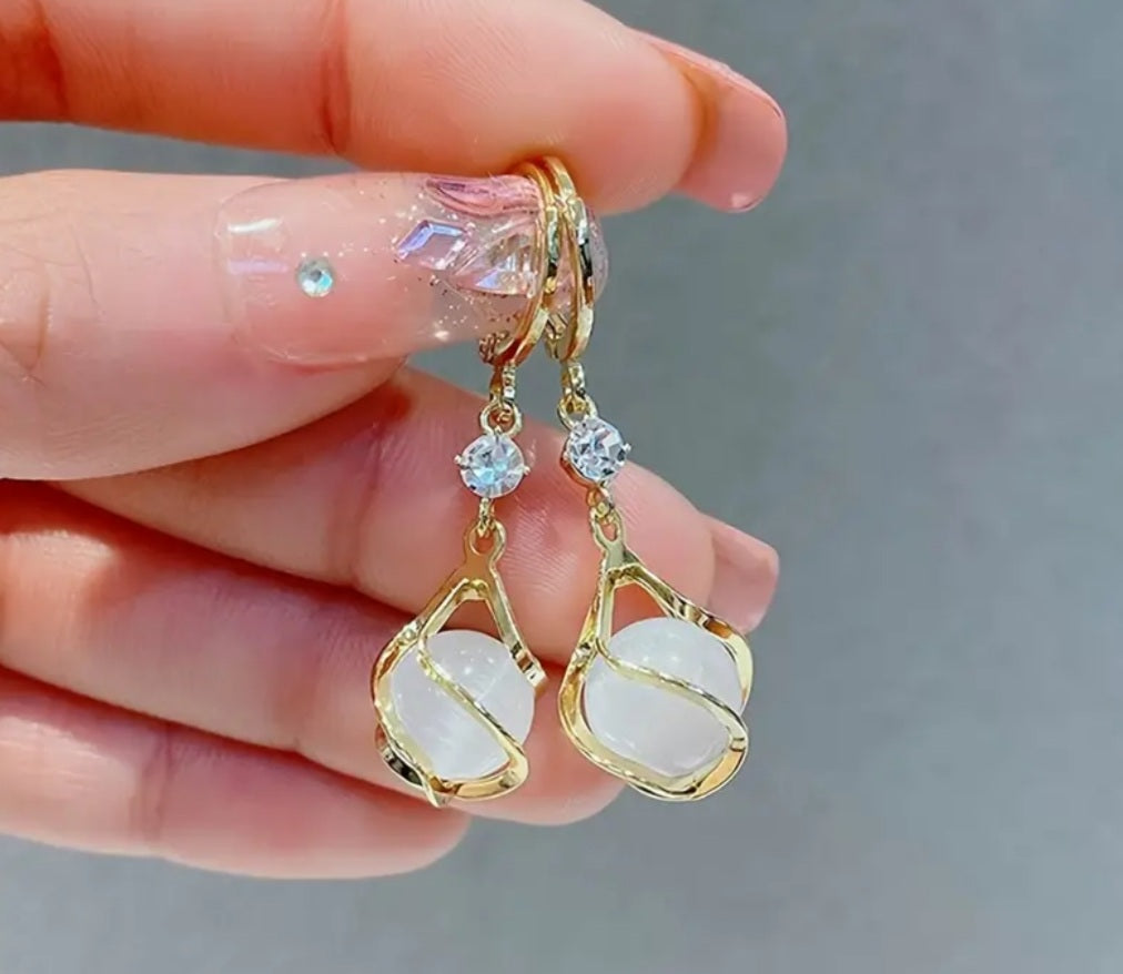 boucles Bella doré perle