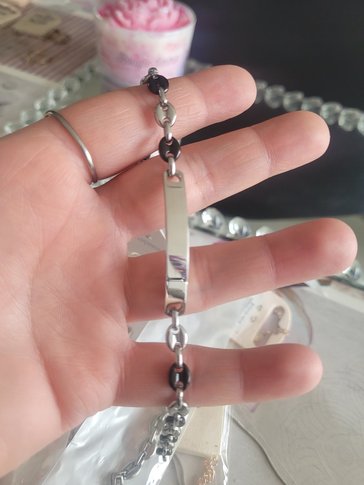 Gourmette mini grain de café mixte