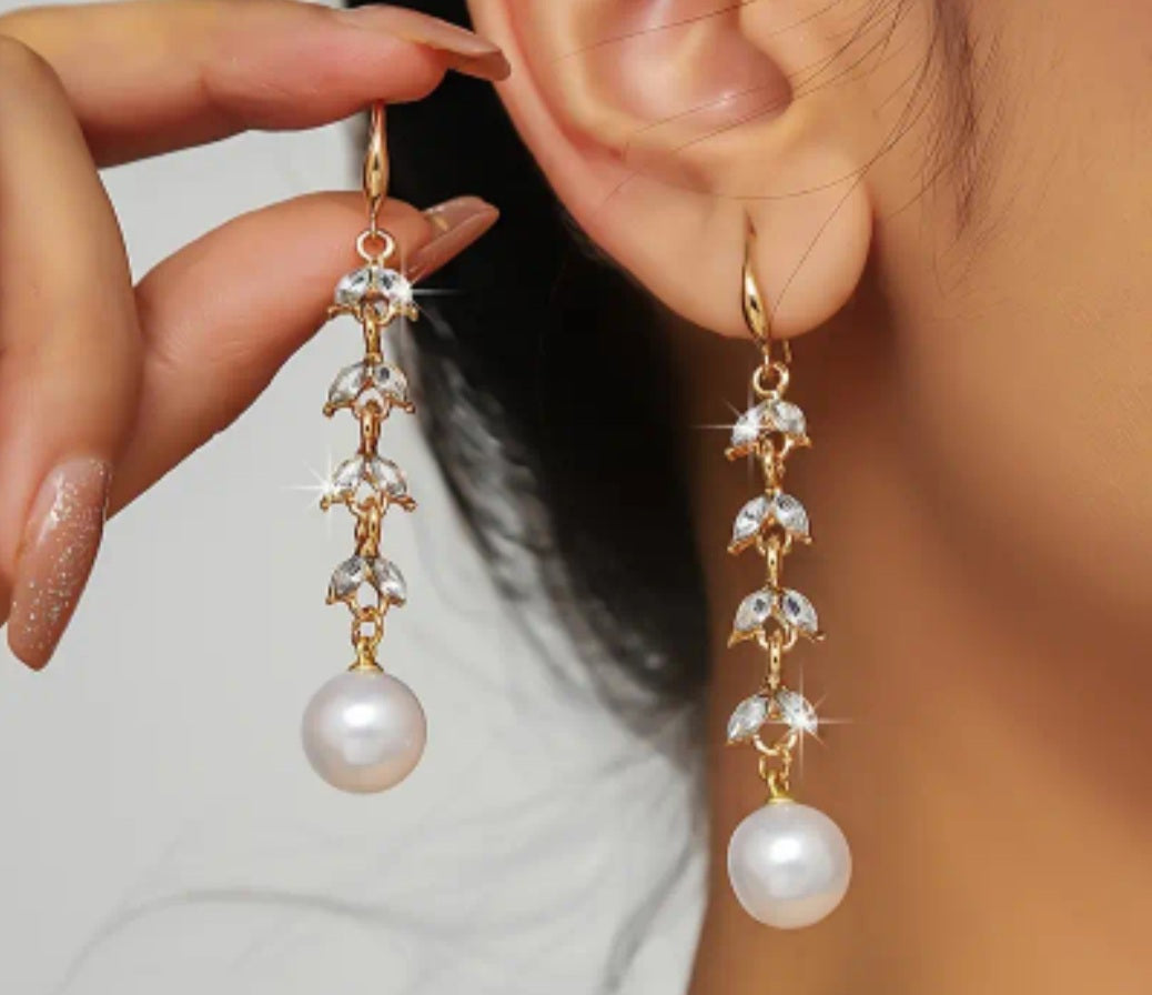 boucles Sabrina doré strass perle