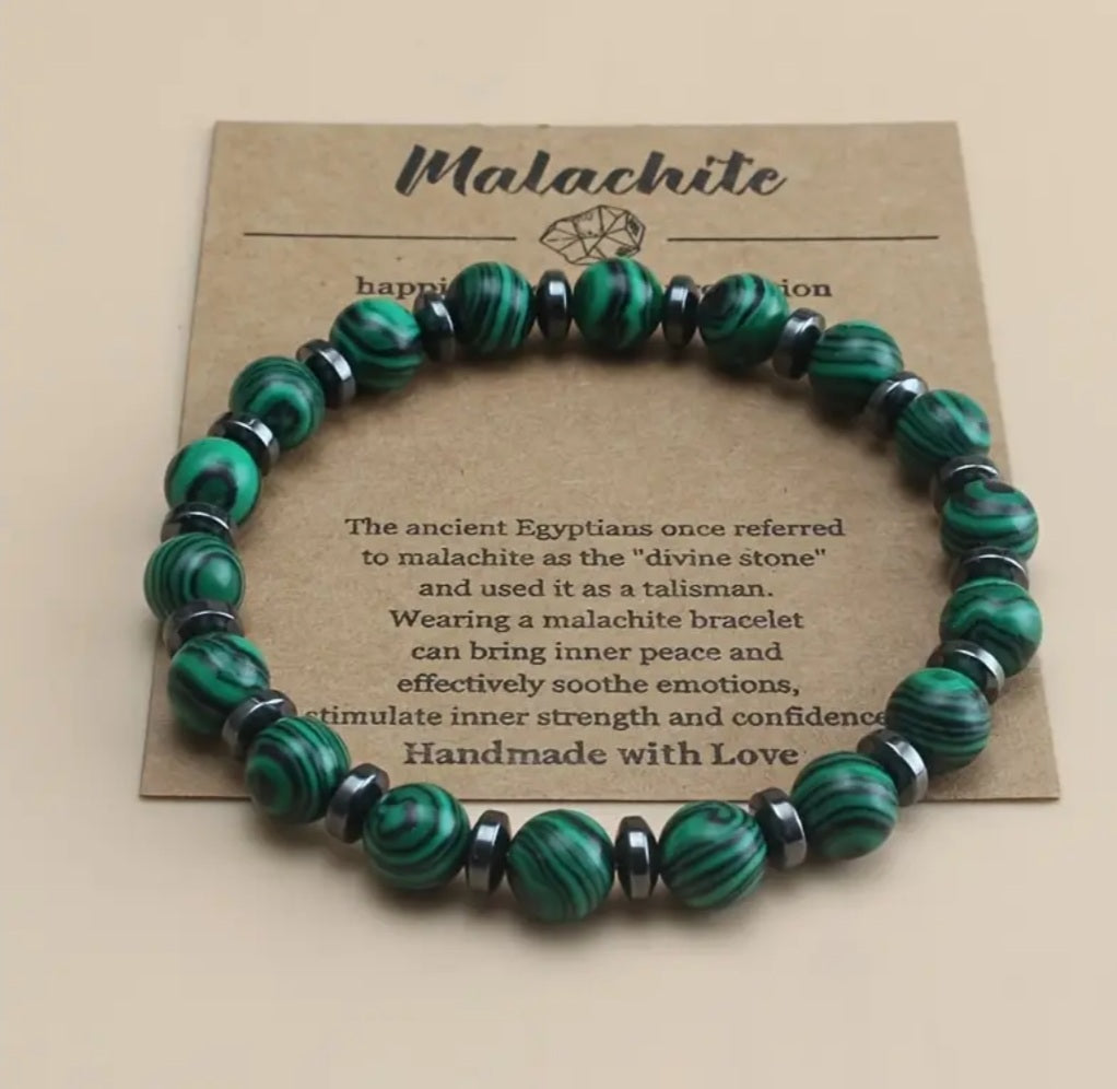 bracelet Malachite naturel vert