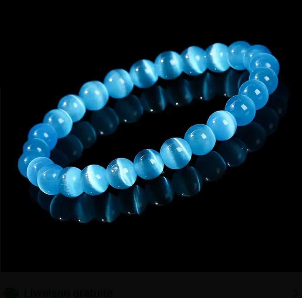 bracelet perle œil de chat