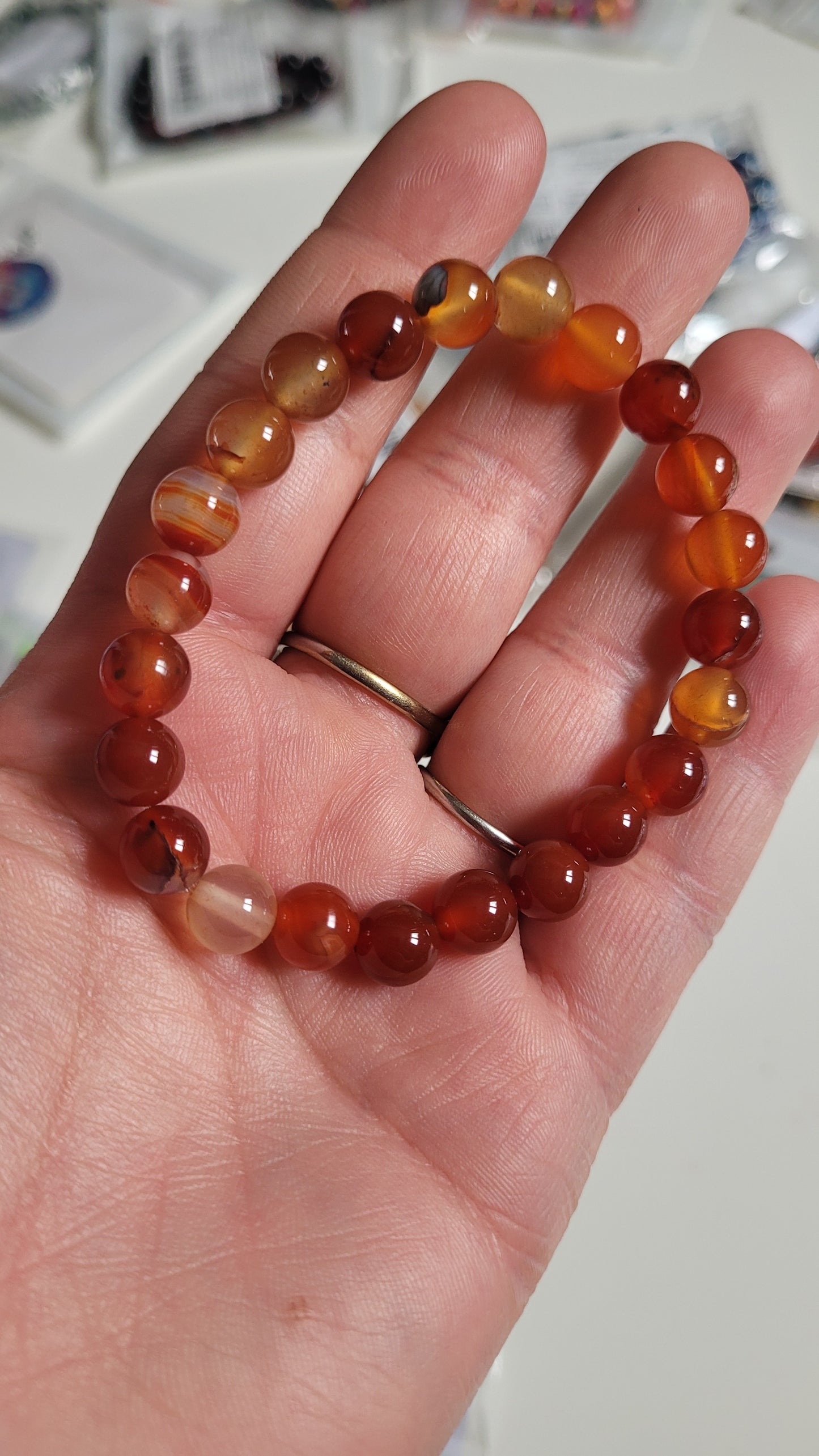 bracelet pierre d'Agate rouge