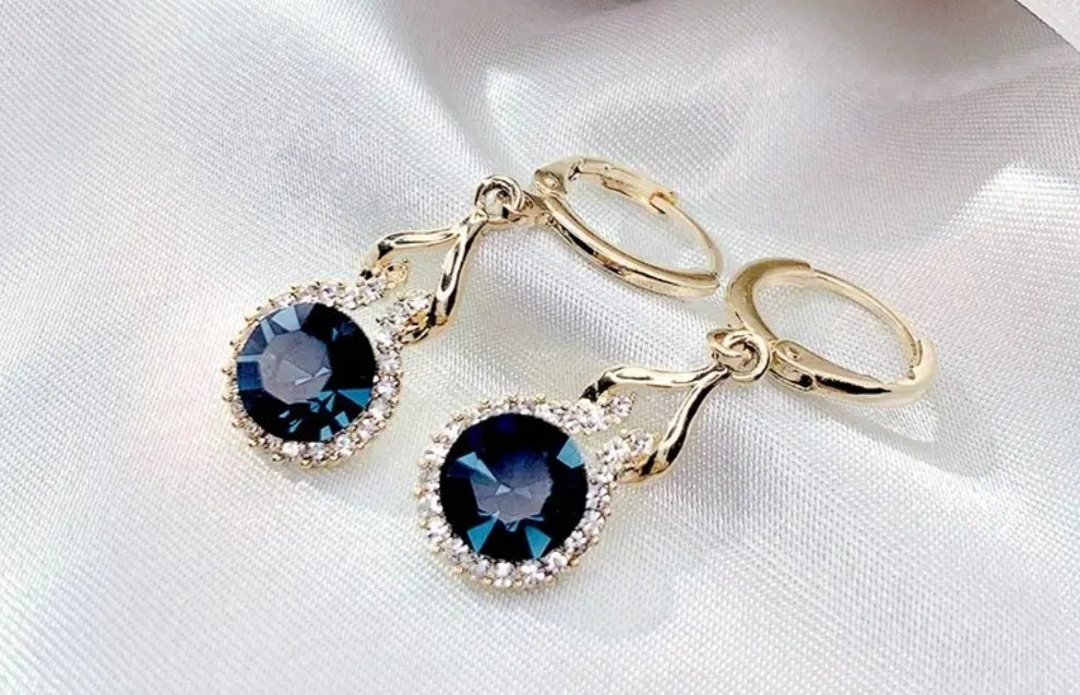 boucles Yasmina doré/bleu