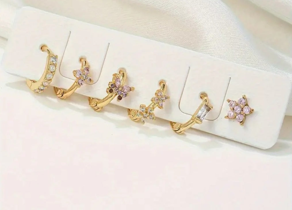 Ensemble Elina 6 boucles doré