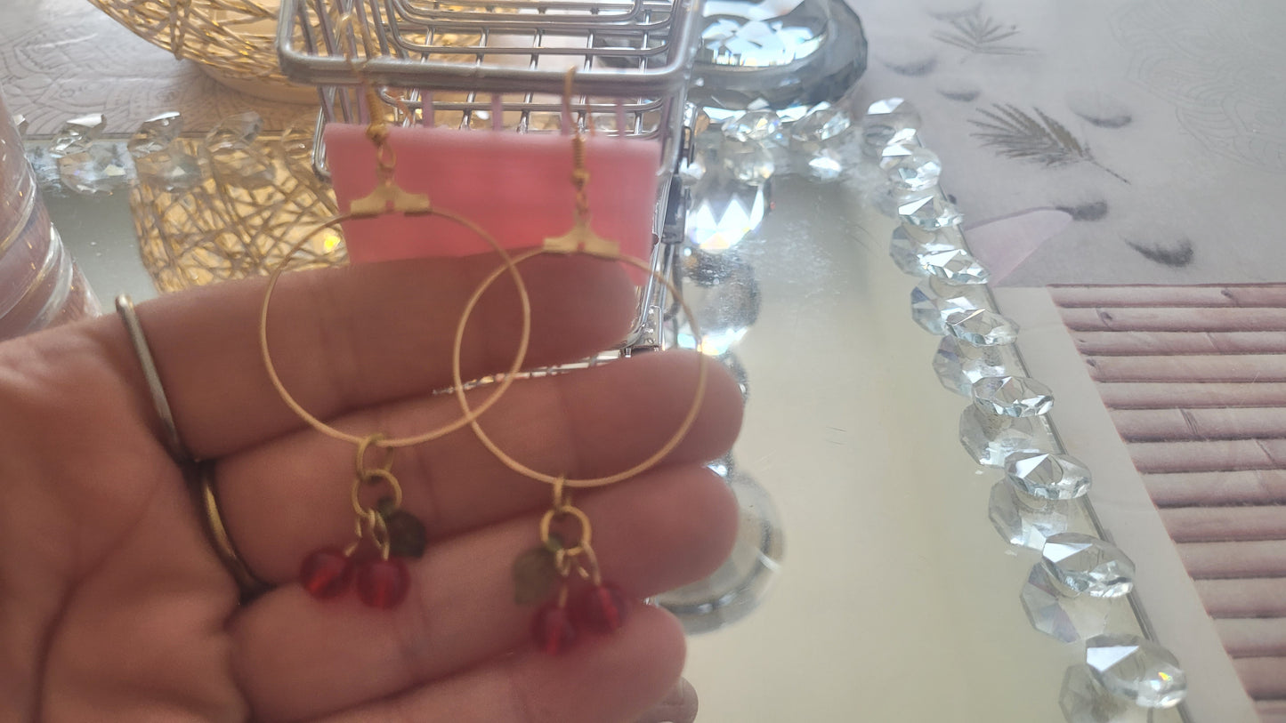 boucles créole cerise