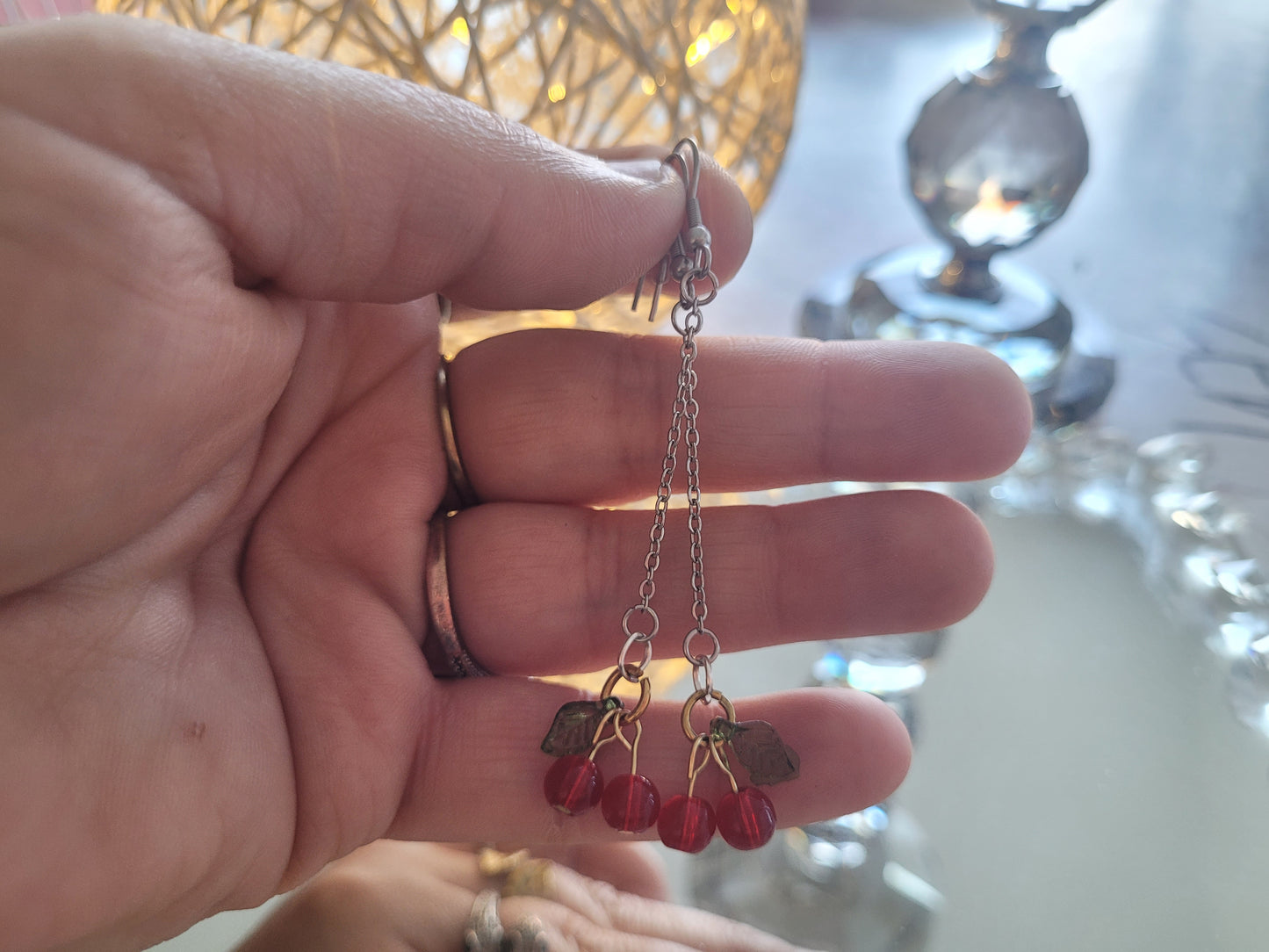 boucles pendante cerise