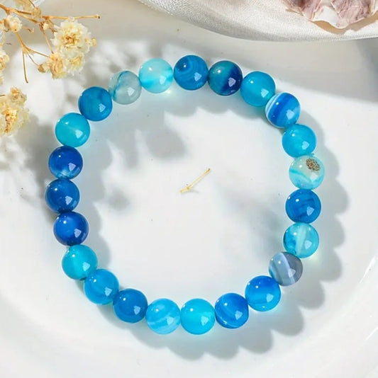 bracelet en Agathe bleu