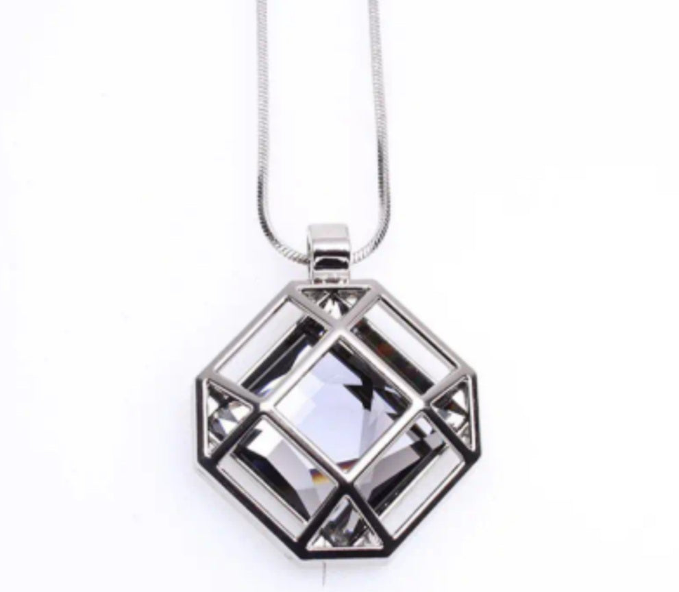 Collier Valérie argenté/violet