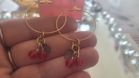 boucles créole cerise