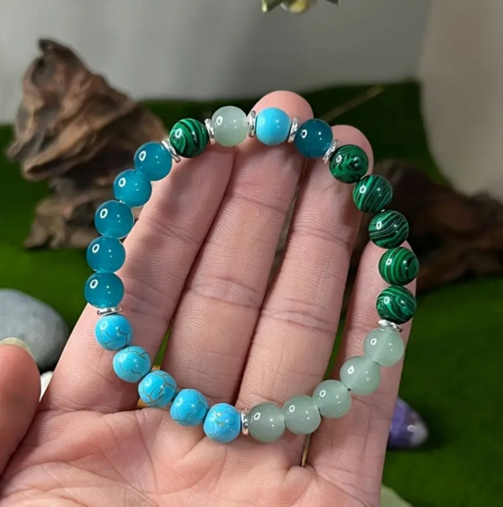 bracelet perle Malachite turquoise anxiété