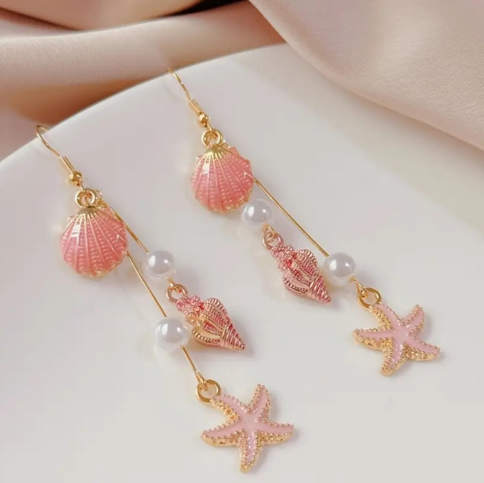 boucles coquillage rose🐚