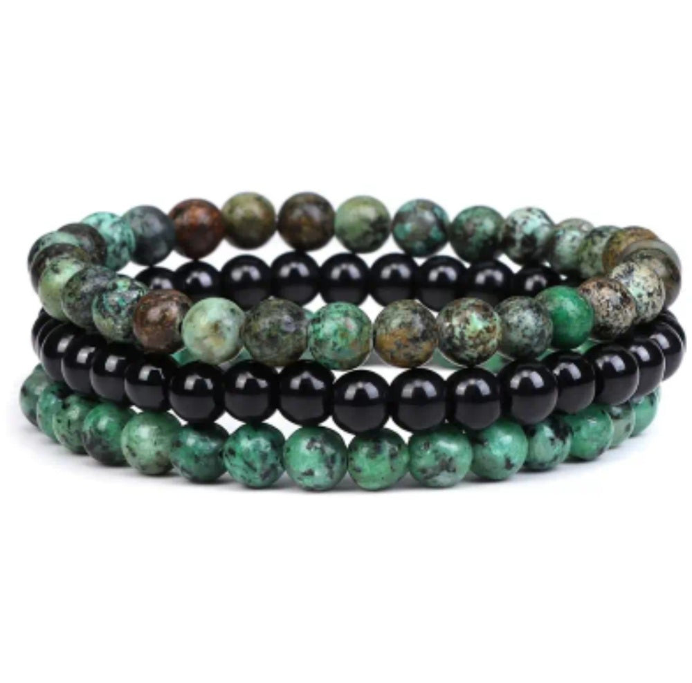 3bracelets Améthyste naturelle vert