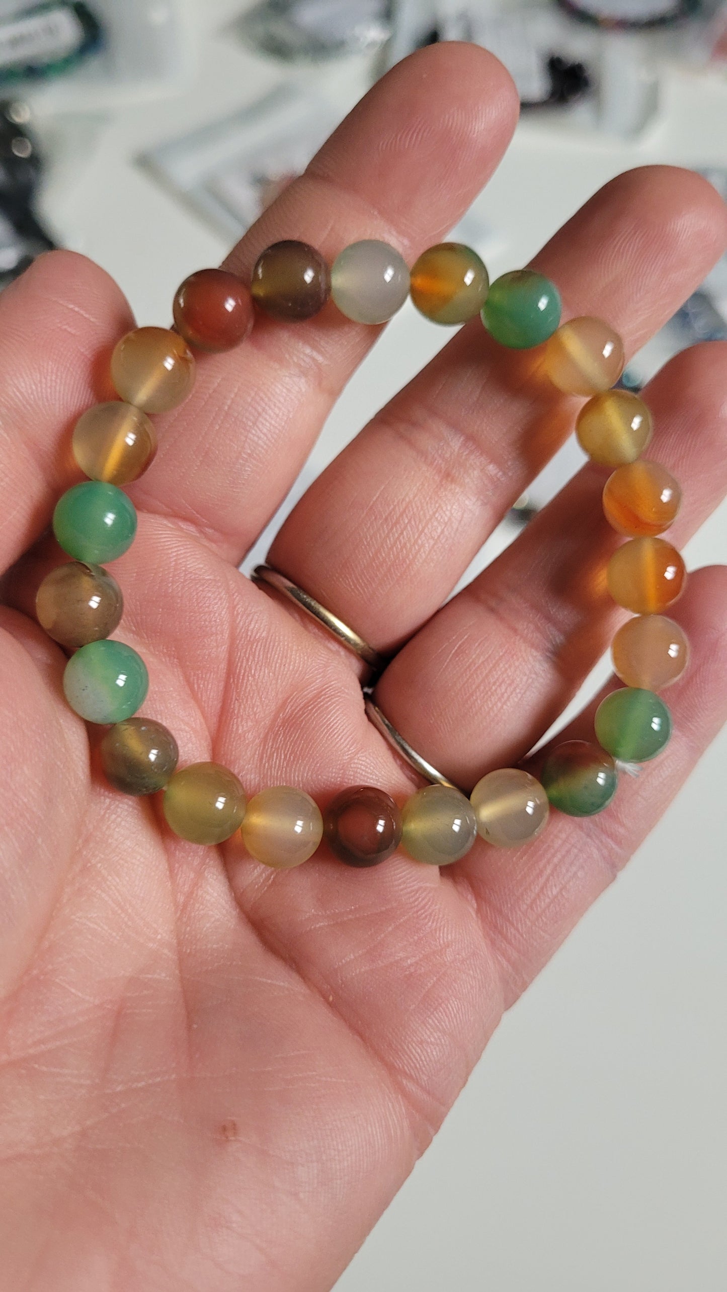 bracelet pierres Agate Paon