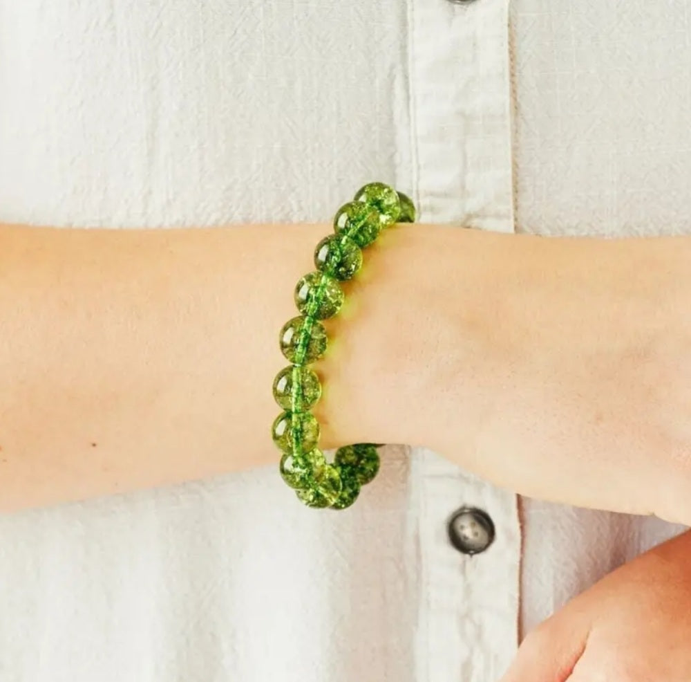bracelet pierre de péridot vert