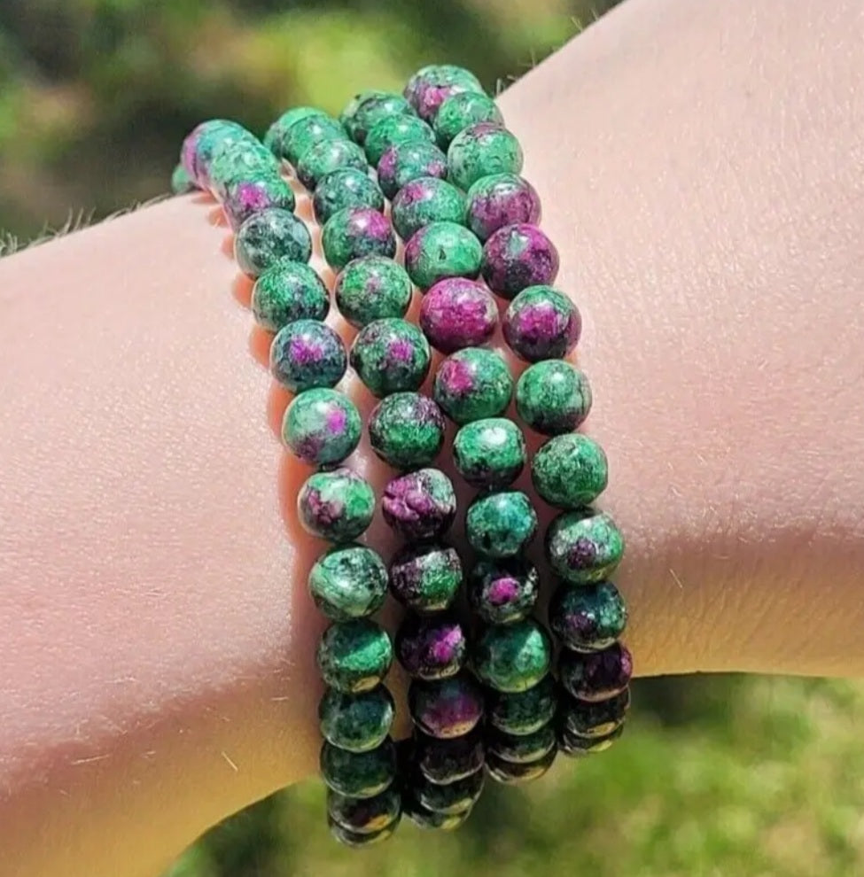 bracelet perles zoisite vert