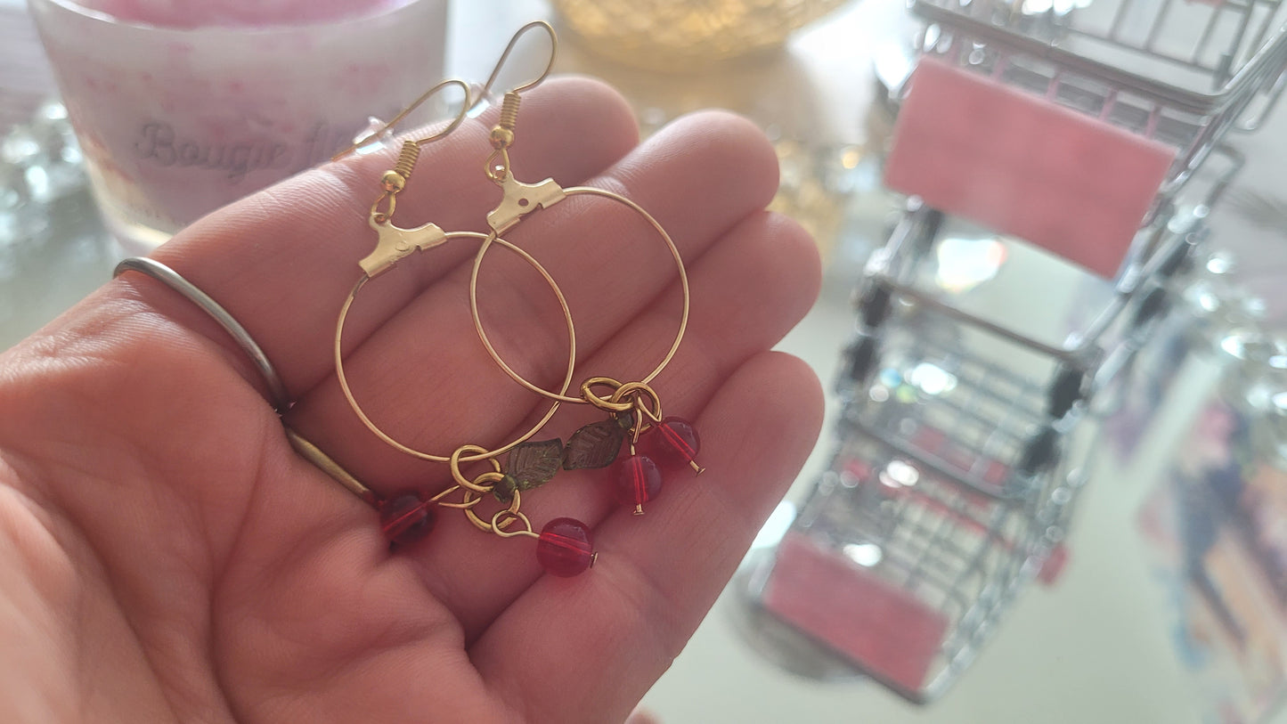 boucles créole cerise