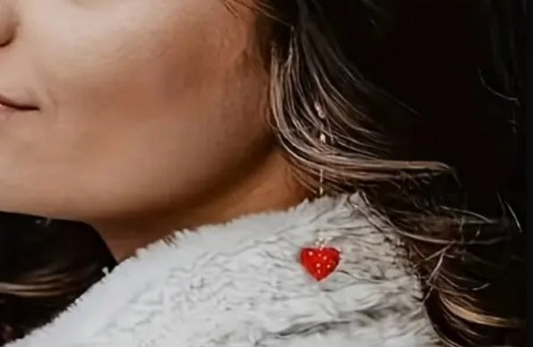 boucles Livia pendante coeur rouge strass