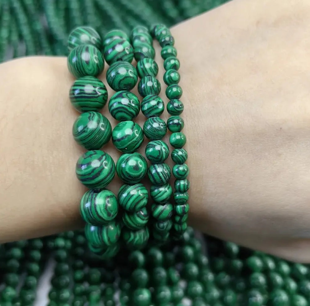 bracelet perles Malachite vert