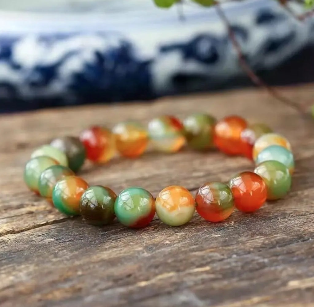 bracelet pierres Agate Paon