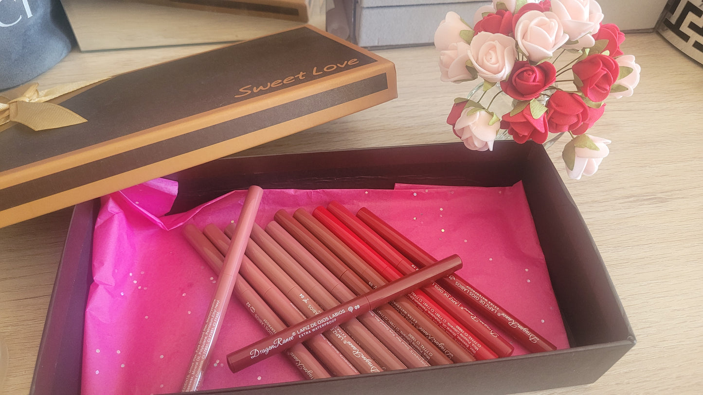 12 crayons à lèvres