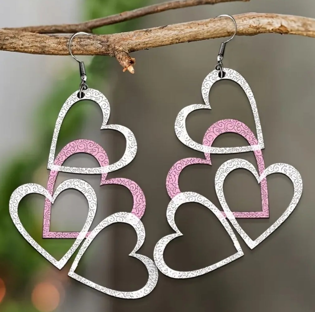 Boucles Naya coeur bleu/violet