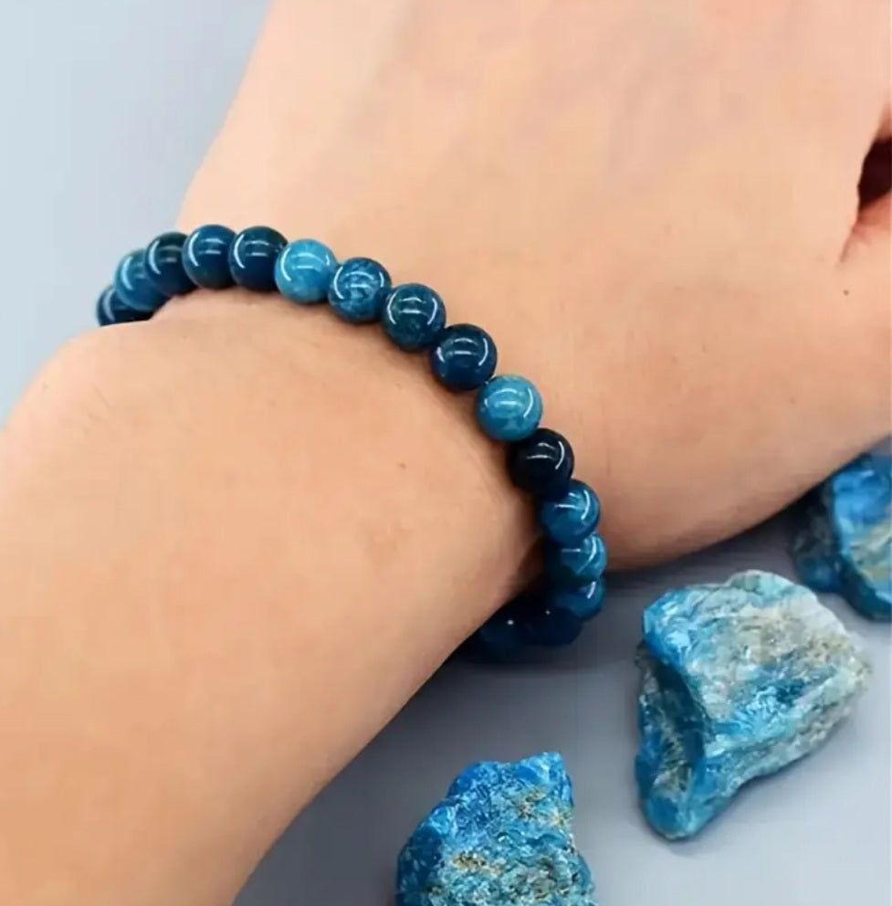bracelet en Apatite bleu naturelle