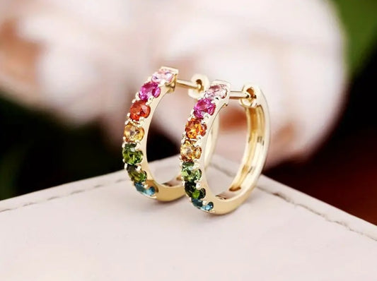 Boucles anneau doré colorés