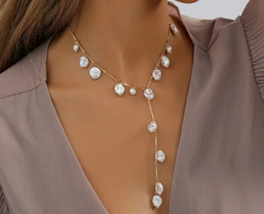 Collier Irene en Y perle