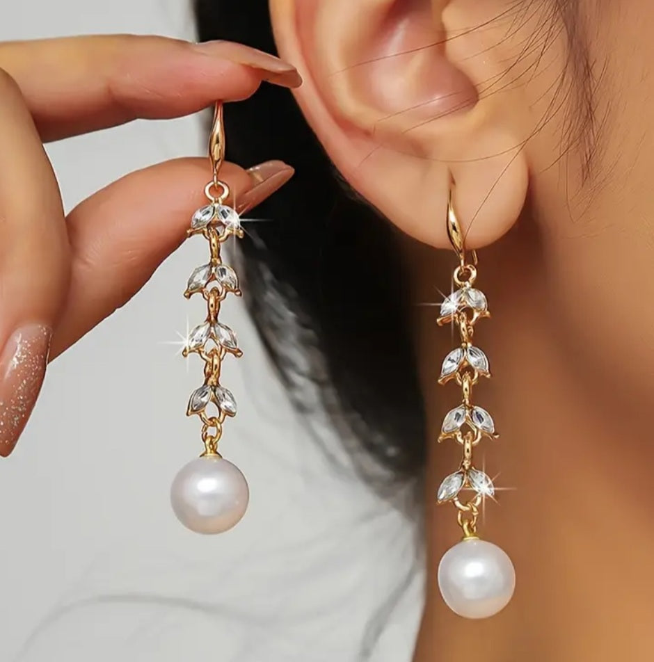 boucles Sabrina doré strass perle