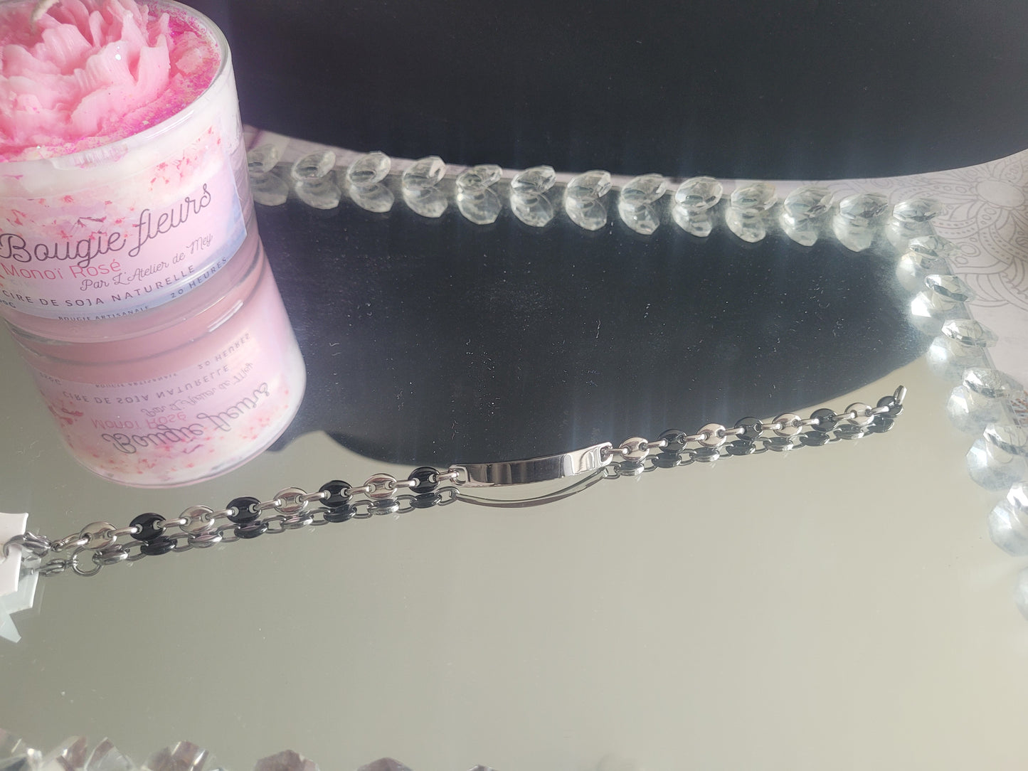 Gourmette mini grain de café mixte